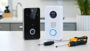 wired and battery video doorbell installation
