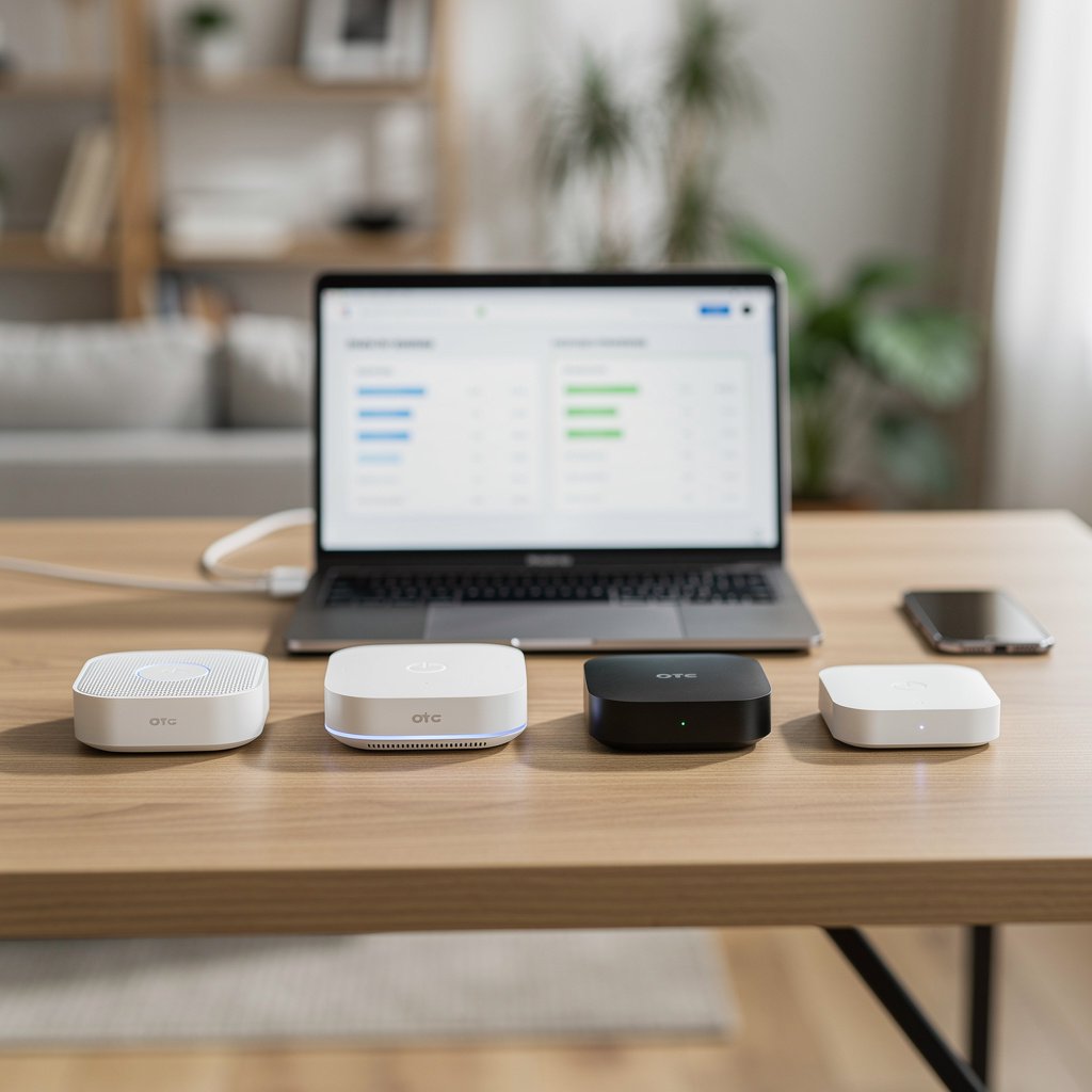 Multiple smart home hubs from different brands for comparison