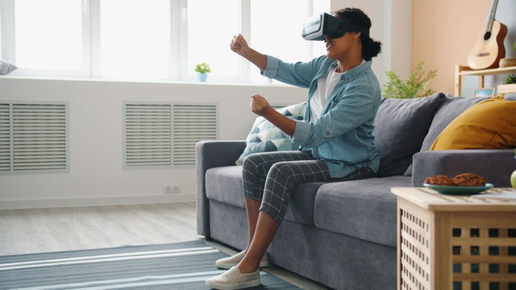 A modern smart home setup illustrating level up living room smart home tech gamers.
