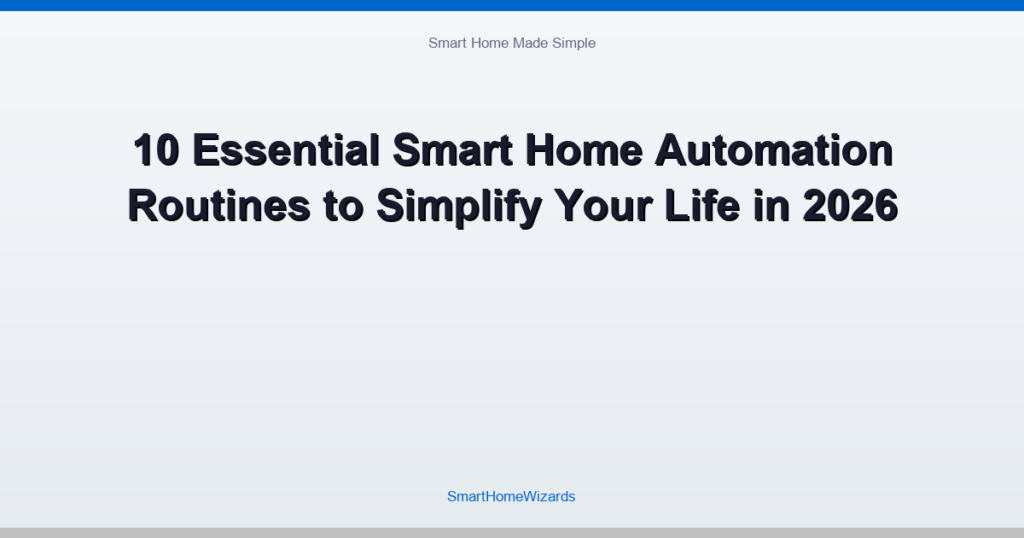 10 Essential Smart Home Automation Routines to Simplify Your Life in 2026
