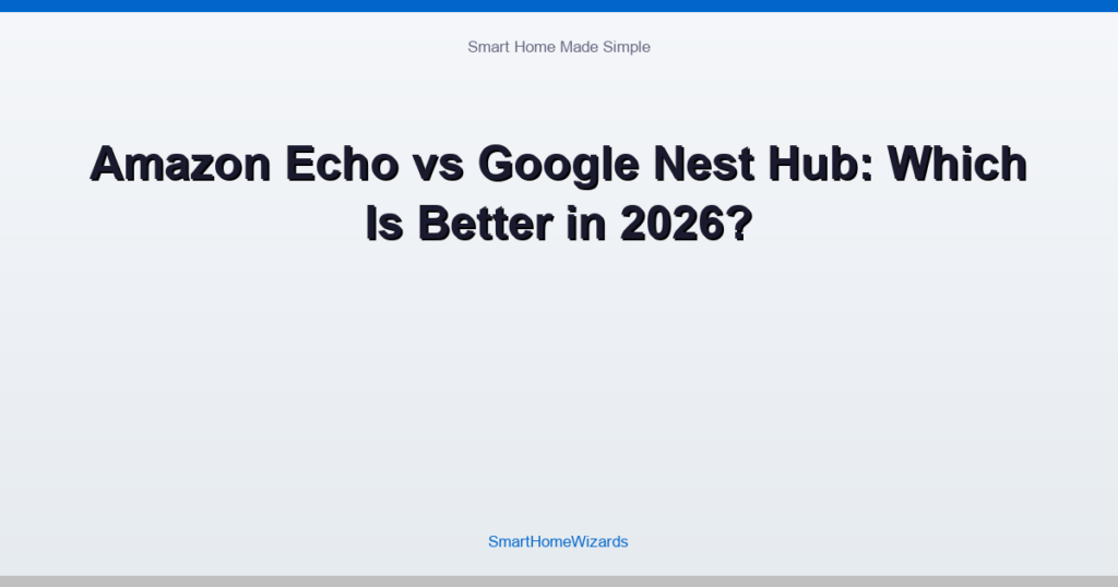 Amazon Echo vs Google Nest Hub: Which Is Better in 2026?