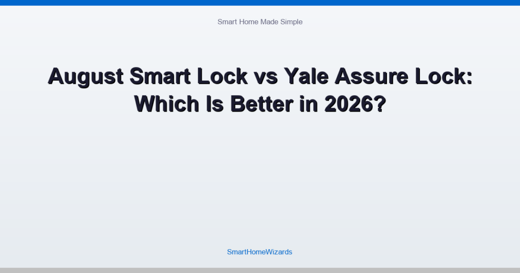 August Smart Lock vs Yale Assure Lock: Which Is Better in 2026?