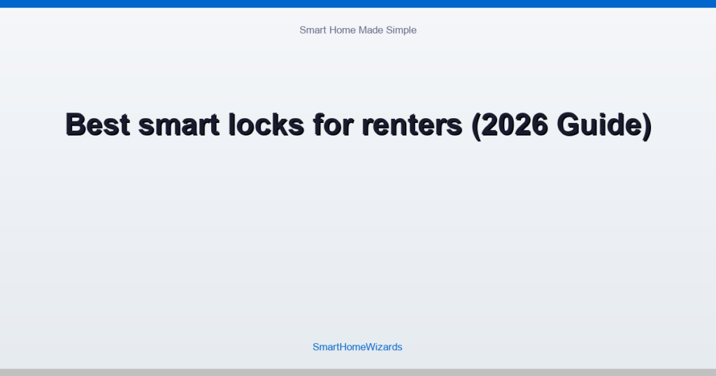 Best smart locks for renters (2026 Guide)