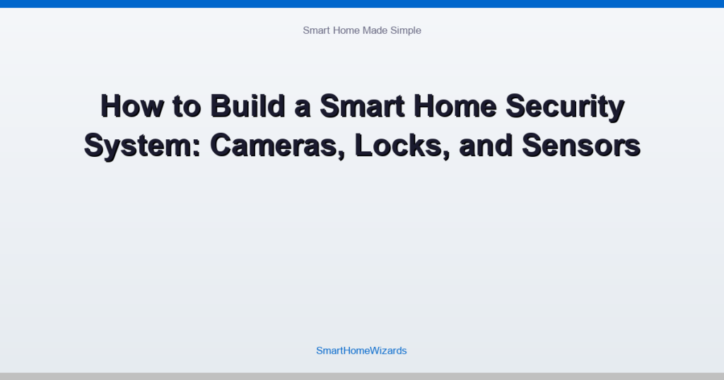 How to Build a Smart Home Security System: Cameras, Locks, and Sensors