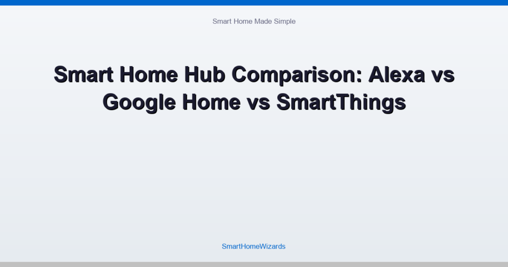 Smart Home Hub Comparison: Alexa vs Google Home vs SmartThings