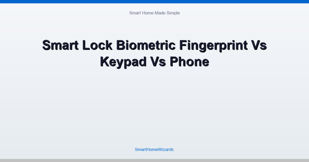 Smart Lock Biometric Fingerprint Vs Keypad Vs Phone