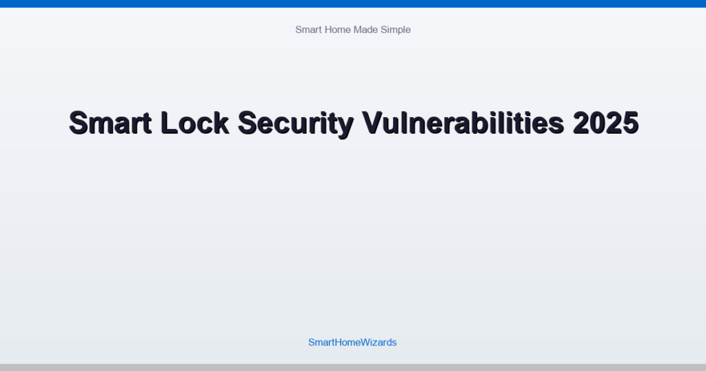 Smart Lock Security Vulnerabilities 2025