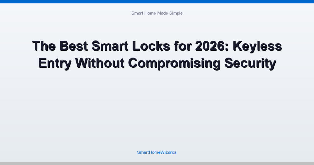 The Best Smart Locks for 2026: Keyless Entry Without Compromising Security